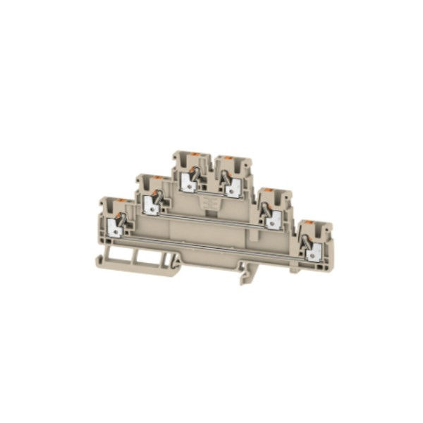 Conector Passagem SAK Poliamida A2C Triplo 2,50 mm² Bege Conexão para Mola (Push-in)