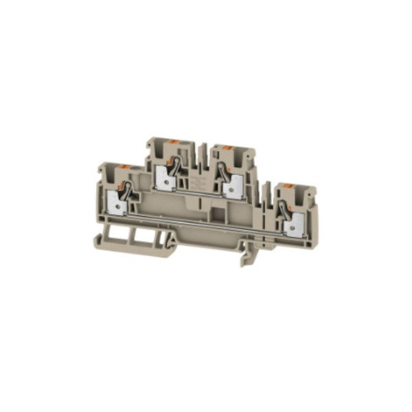 Conector Passagem SAK Poliamida A2C Duplo 4,00 mm² Bege Conexão para Mola (Push-in)
