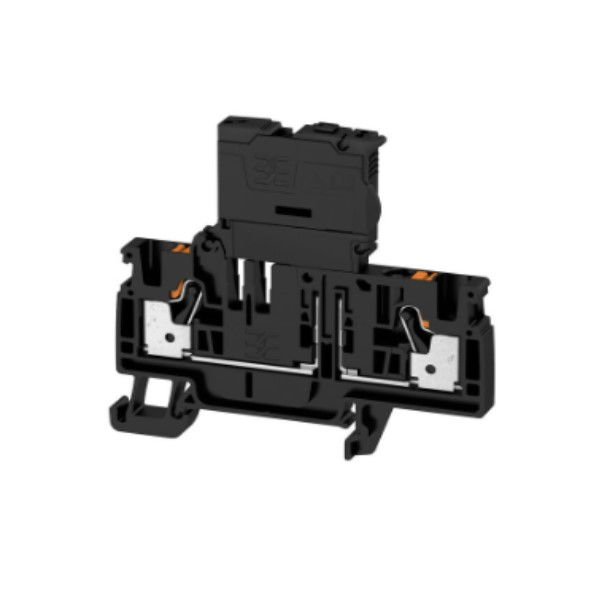 Conector Passagem SAK Poliamida A2C Porta Fusível 5x20 mm 4,00 mm² Preto com LED Vermelho 24VCC Conexão para Mola (Push-in)