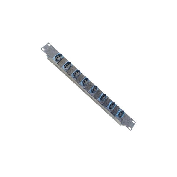 Régua com 8 Tomadas 2P+T 10A para Rack 19" 750W com Cabo 1,5 M Preto