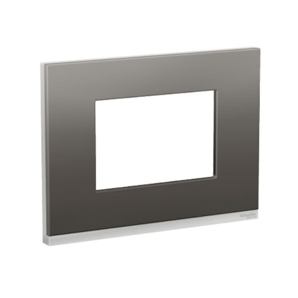 Placa PVC para 3 Módulos 4x2 Grafite Orion com Suporte