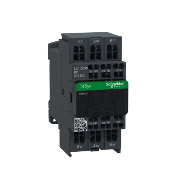 Contator Principal Tripolar 9A 1NA+1NF 24VCC 50/60 Hz LC1D09 Tesys-d Conexão para Parafuso