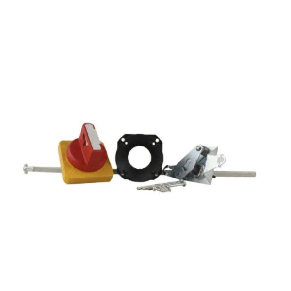Manopla Rotativa com Eixo Prolongador 450 mm para Disjuntor CBW3B Fixação Porta Painel com Mecanismo Vermelha/Amarela
