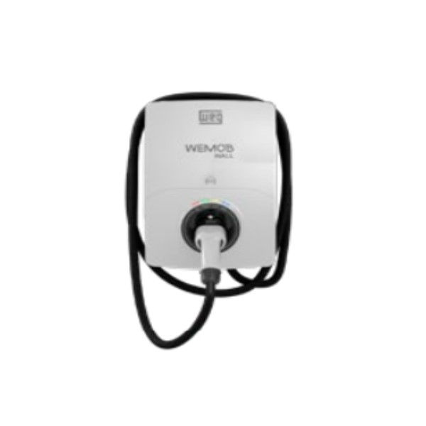 Carregador Veicular 32A Mono/Trifásico 100-415VCA 23 kW para Parede ou Pedestal 50/60 Hz Branco com Cabo 5 M e Plugue Tipo II Linha Wemob-Parking Wifi/Leitor Rfid/ ETHERNET/4G