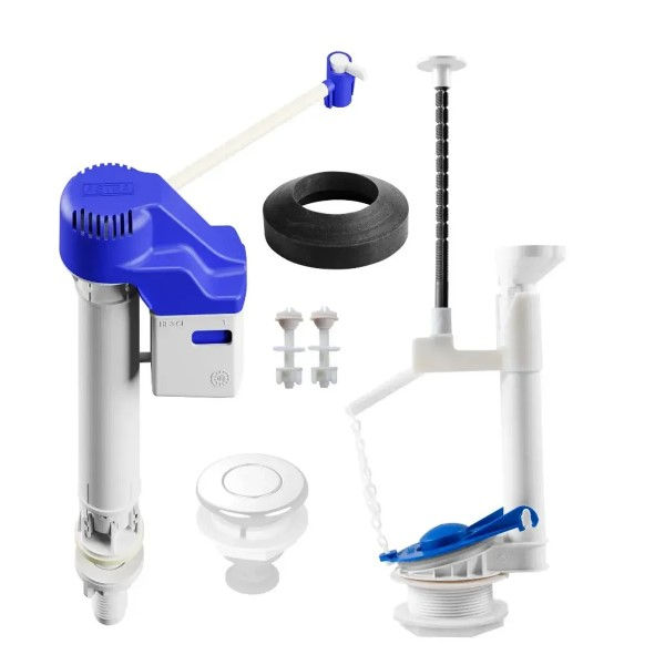 Mecanismo PVC Universal Completo para Caixa Acoplada ENTRADA-1/2"/SAIDA 2" com Acionamento Simples Superior