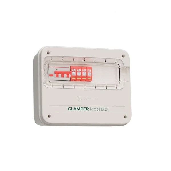Caixa Proteção PVC para Carregador Veicular 22 kW com Visor Transparente com Disjuntor 40A Dr(a) e DPS(3) Trifásico 220/380VCA