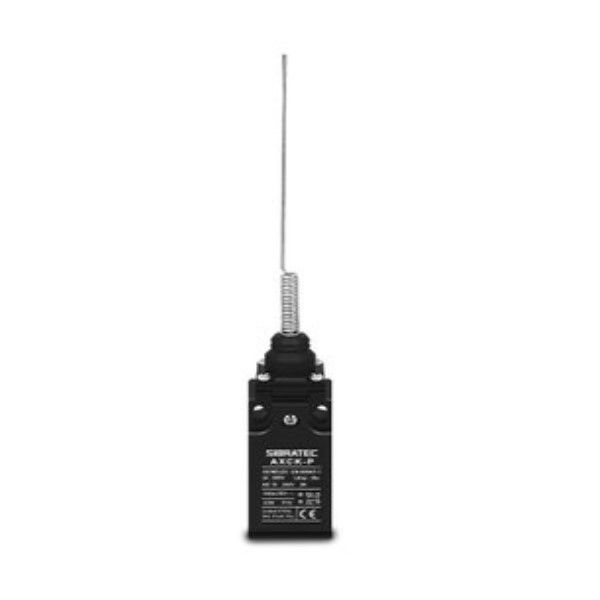 Fim de Curso Ação Rápida FM9 / Axck 5A/250VCA Corpo PVC Caixa Estreita (30 mm) com Fio Metálico Flexível 1NA+1NF IP65