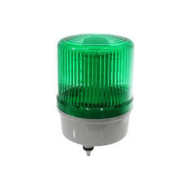 Sinaleiro Sonoro PVC Rotativo 80dB Sinal Contínuo com LED 100 mm 220VCA Verde