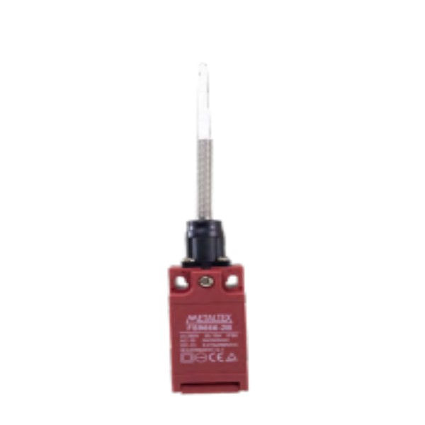 Fim de Curso Ação Rápida FS96 3A/240VCA Corpo PVC Caixa Estreita (31 mm) Haste Flexível 1NA+1NF (Ruptura Positiva) IP66