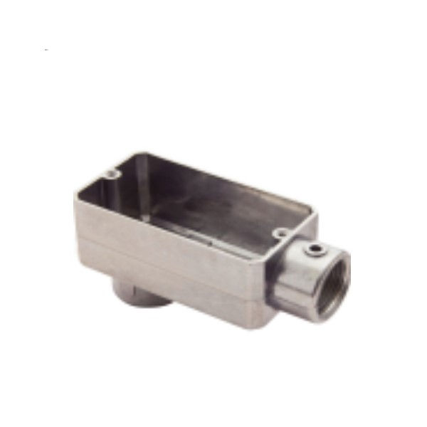 Condulete Alumínio Tipo LB 3/4" com Rosca BSP com Tampa sem Vedação Cinza sem Pintura IP54