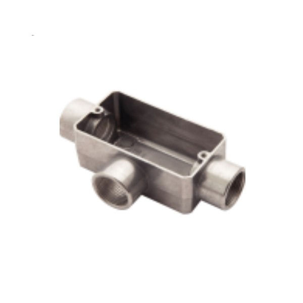 Condulete Alumínio Tipo T 3/4" com Rosca BSP com Tampa Cega com Vedação sem Pintura IP54