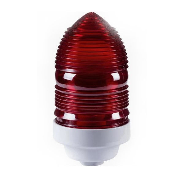 Sinaleiro Alumínio Simples E27 Vermelho sem Fotocélula 60W IP54