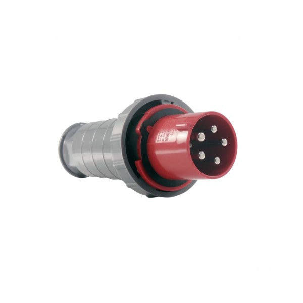 Plugue Industrial 3P+T+N 125A 380/440VCA Vermelho 6H PVC IP67