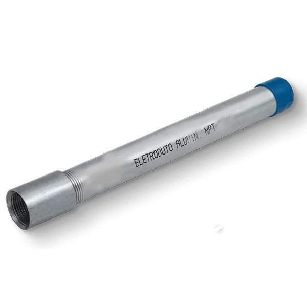 Eletroduto Leve Alumínio 1"X3 M com Rosca NPT com Luva SCH40
