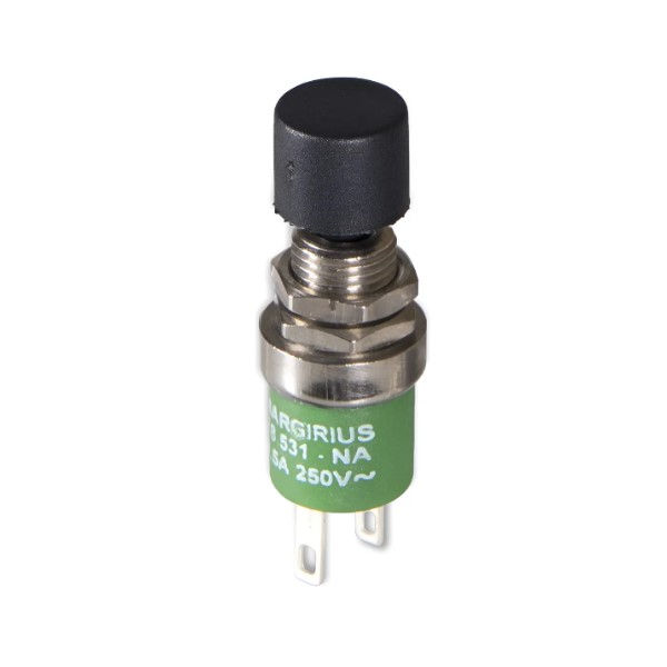 Interruptor Embutir Unipolar Redondo 0,5A/250V 1NA Verde Push Button
