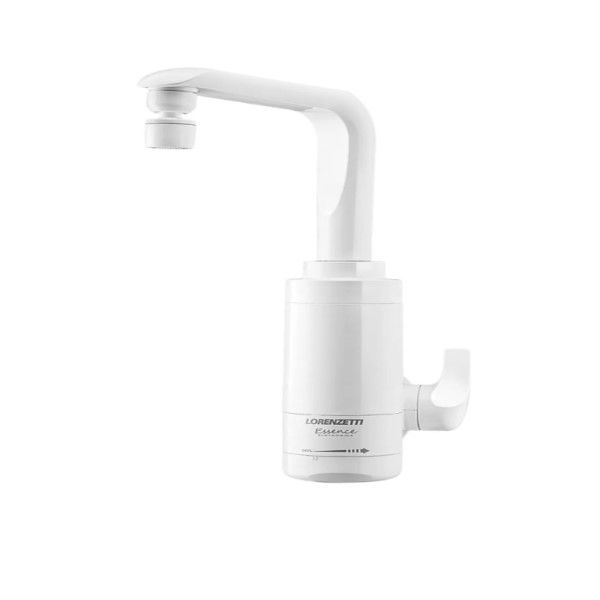 Torneira Elétrica PVC Acionamento Alavanca para Parede 1/4" Branca Alta Essence 220V/5500W