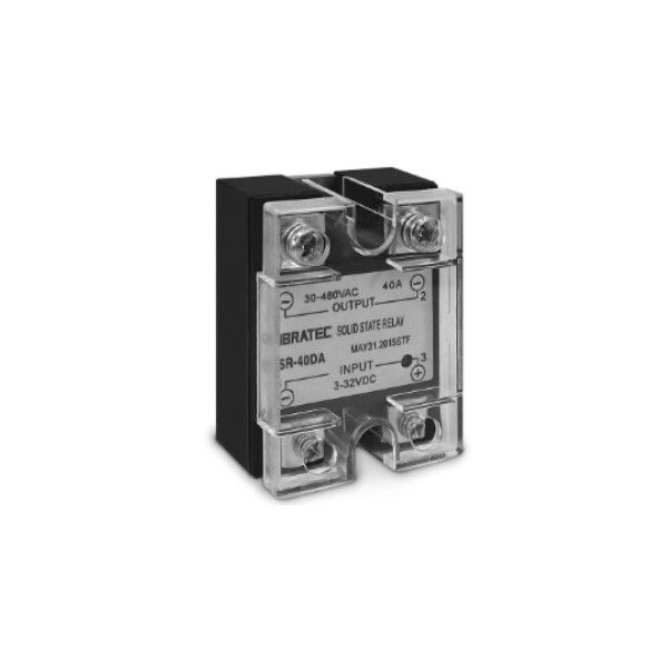 Relé Estado sólido Monofásico SSR 40A 3-32VCC 30-480VCA 50/60 Hz