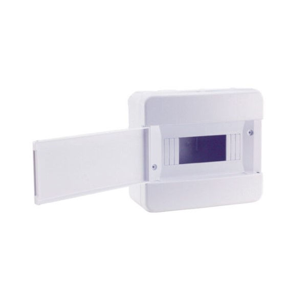 Quadro de Distribuição PVC Sobrepor 8 Disjuntores DIN sem Barramento sem Geral Branco Porta Opaca