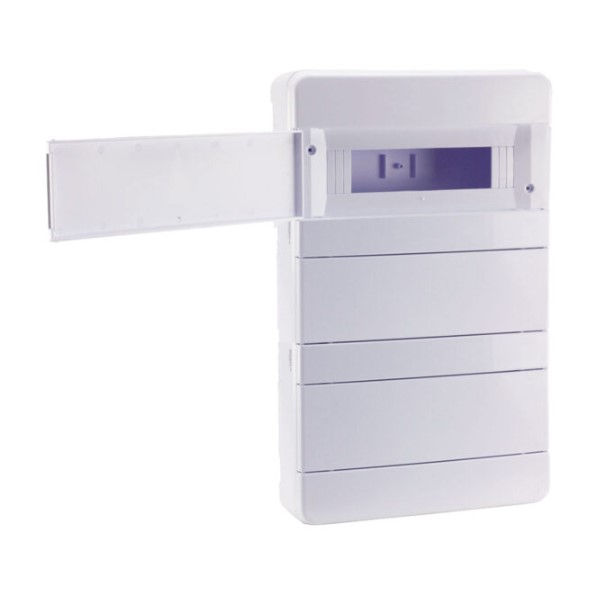 Quadro de Distribuição PVC Sobrepor 36 Disjuntores DIN sem Barramento sem Geral Branco Porta Opaca