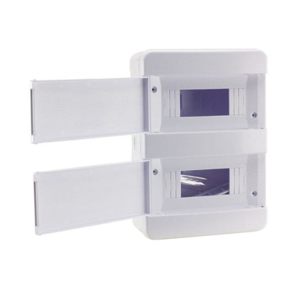 Quadro de Distribuição PVC Sobrepor 16 Disjuntores DIN sem Barramento sem Geral Branco Porta Opaca