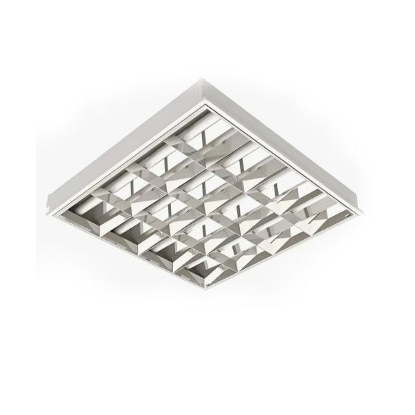 Luminária Comercial Embutir 9/10W para 4 Lâmpadas T8/T5 60 cm com Soquete G13 Refletor Alumínio com Aletas em Alumínio