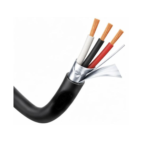 Cabo Cobre Isolado PVC 105G 300V 3x 1,50 mm² Instrumentação Blindado Preto NBR 10300 Classe 5 com Fita Aluminio+Dreno