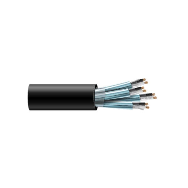 Cabo Cobre Isolado PVC/E 105G 300V 1 PAR 1,50 mm² Instrumentação Blindado Preto NBR 10300 Classe 2 com Fita Aluminio+Dreno