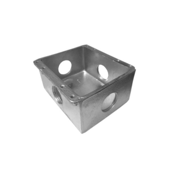 Caixa Piso Baixa Alumínio 4x4 Fixo Furo 3/4"