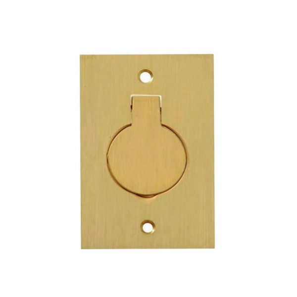 Placa Piso Unha Latão Escovado para 1 Tomada Redonda 4x2 Padrão