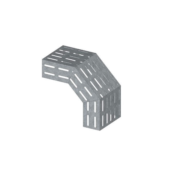 Curva Eletrocalha 45G Perfurada Galvanizada Eletrolítica Interna 200x50 mm