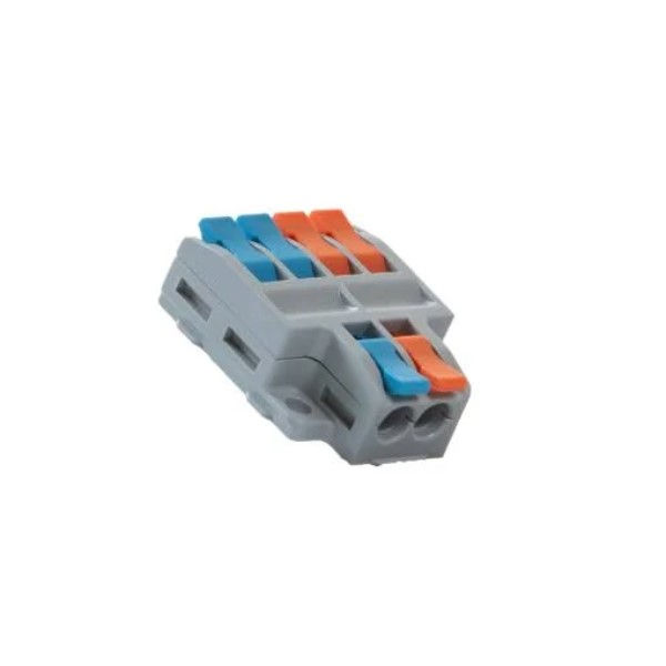 Conector Emenda Derivação PVC 32A para Cabos 0,5-4,0 mm² 250V com 2 Entradas e 4 Saídas