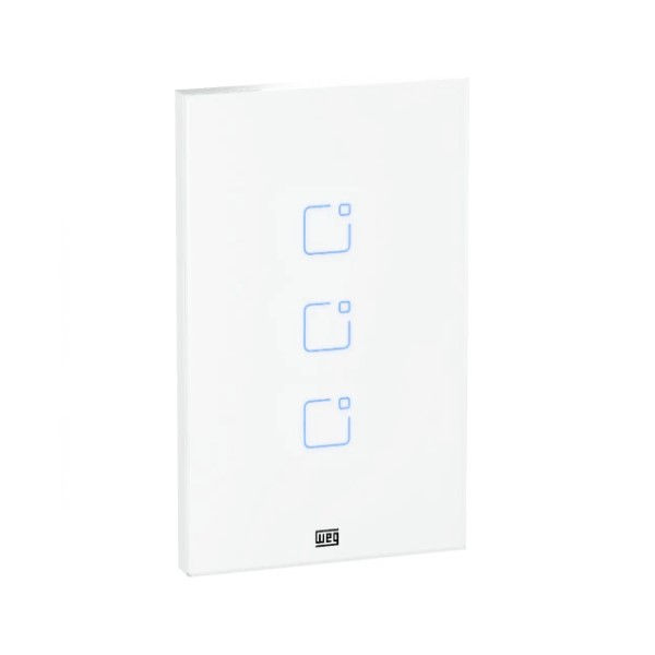 Interruptor Inteligente Embutir 3 Módulos Touch/wi-fi Vertical Bivolt 4x2 Branco Whome