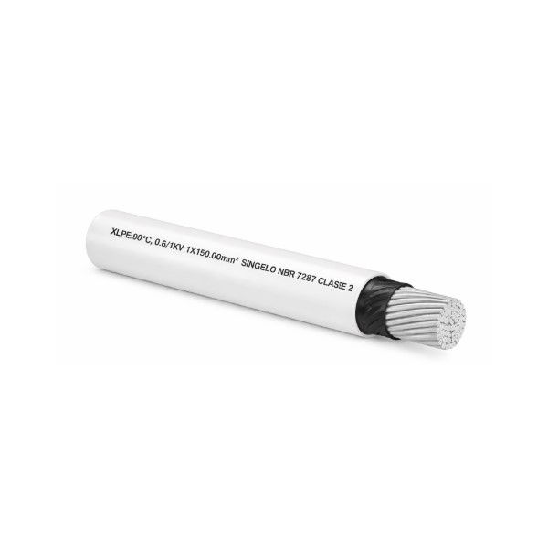Cabo Alumínio Isolado XLPE+PVC 90G 0,6/1 kV 1x 150,00 mm² Singelo Branco NBR 7287 Classe 2