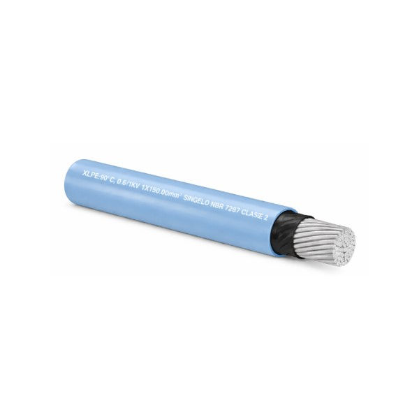 Cabo Alumínio Isolado XLPE+PVC 90G 0,6/1 kV 1x 150,00 mm² Singelo Azul Claro NBR 7287 Classe 2