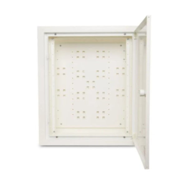Quadro de Distribuição PVC Embutir 6 Disjuntores DIN sem Barramento com Geral Branco Porta Alumínio Opaca Platinnum BOX