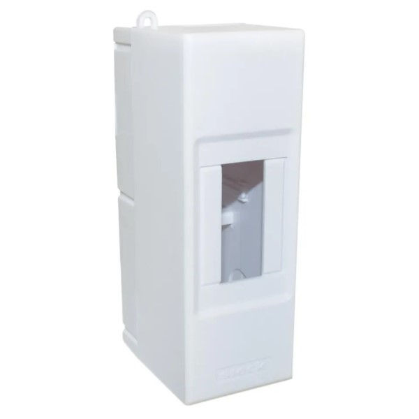 Quadro de Distribuição PVC Sobrepor 2 Disjuntores DIN sem Barramento sem Geral Branco com Porta Combi BOX