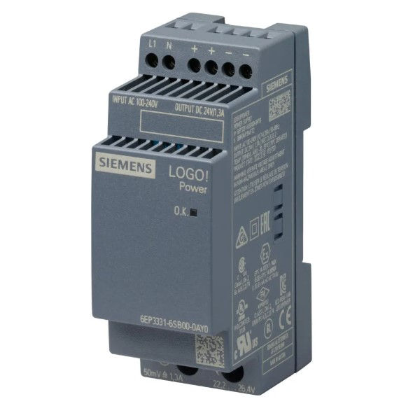 Fonte Alimentação Chaveada Logo Power para CLP Monofásica 1,3A 110-220VCA 24VCC para Trilho DIN ETHERNET Industrial IP20