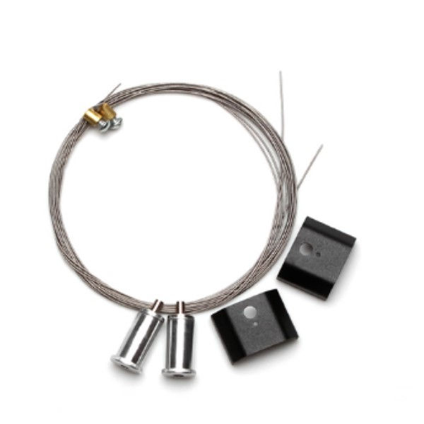 Kit Acessório Pendente para Perfil LED 1 M e 2 M Spire 35x45 Preto Fosco com Cabo Aço 2 M
