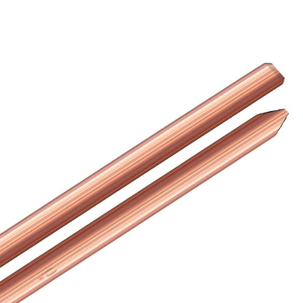 Haste Cobreada para Aterramento 5/8x2,4 M Baixa Camada Trefilada de Aço Carbono Diâmetro Nominal 12,20 mm.