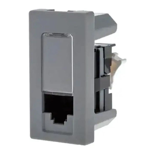 Módulo Tomada RJ45 8 Fios CAT6 PVC Cinza Linha Pial PLUS Mais