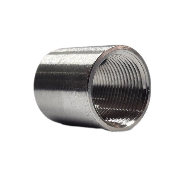 Luva INOX Lisa Simples Roscável 1/2"BSP