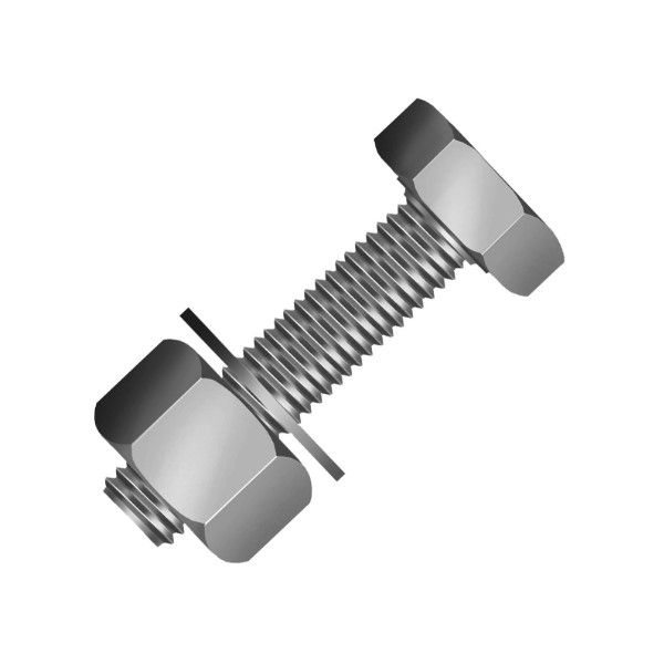 Parafuso Cabeça Sextavada Aço M16x150 mm com Arruela e Porca