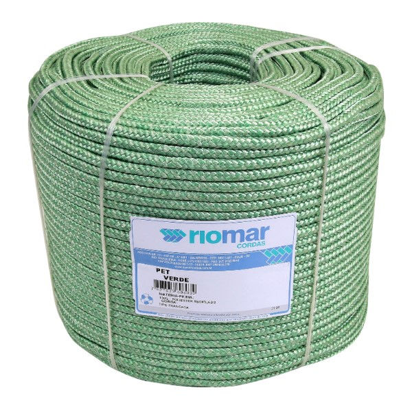 Corda Multifilamento Poliéster 14 mm Rolo com 104 M Verde