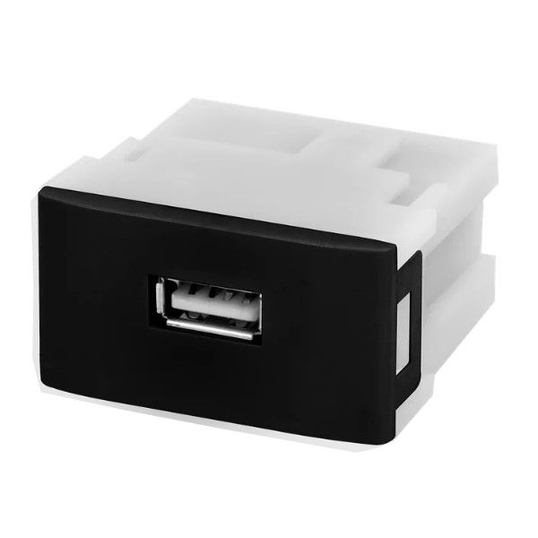 Módulo Tomada USB Bivolt 2,1A PVC Preto