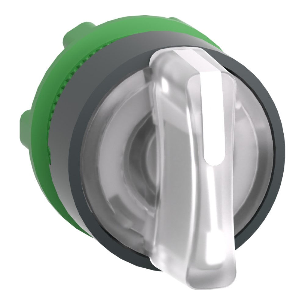 Cabeçote PVC para Botão 22 mm Iluminado Manopla Curta com 3 Posições 45G Branco