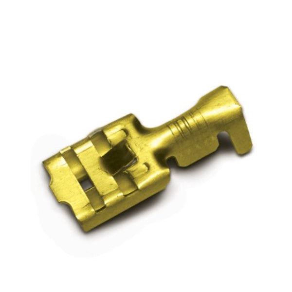 Terminal Faston Fêmea sem Isolação 1,00-2,50 mm² com Trava 6,3 mm Latão Natural