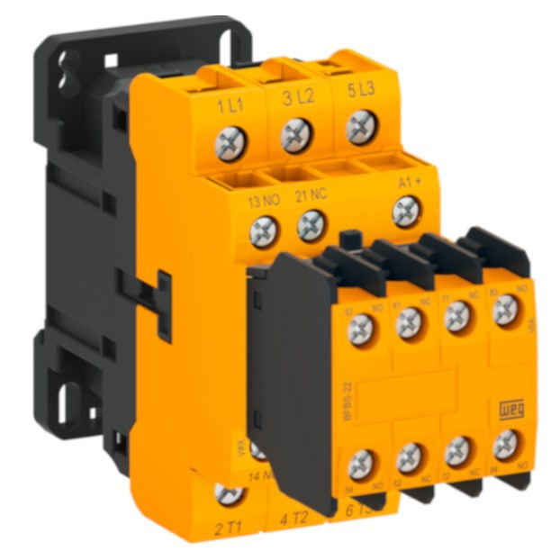 Contator Principal Tripolar Segurança 9A 2NA+2NF 24VCC CWBS9 Conexão para Parafuso