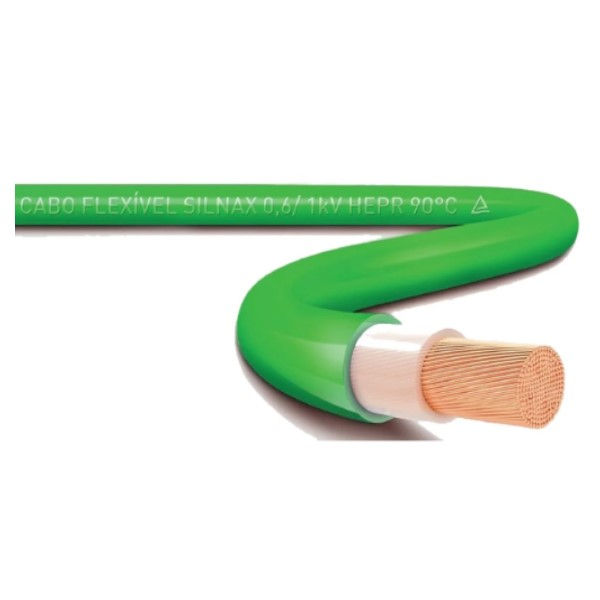 Cabo Cobre Isolado HEPR 90G 0,6/1 kV 1x 4,00 mm² ATOX FLEX Verde/Amarelo NBR 13248