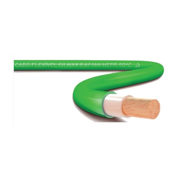 Cabo Cobre Isolado HEPR 90G 0,6/1 kV 1x 10,00 mm² ATOX FLEX Verde/Amarelo NBR 13248