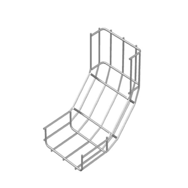 Curva 90G Vertical Galvanizada Eletrolítica Externa para Eletrocalha Aramada 50x50 mm 1/4
